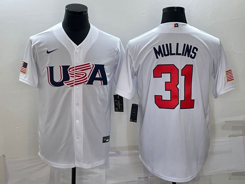 Men 2023 World Cub USA #31 Mullins White Nike MLB Jersey6->more jerseys->MLB Jersey